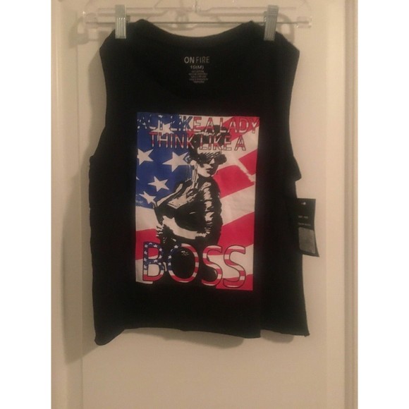 On Fire Other - On Fire Girls Tank Top “Act Like A Lady Think Like A Boss” Choose Your Size